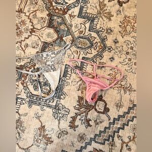 Elegant Lace Home Accent Set - Pink and White